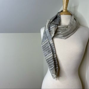 Asian Eye Grey Blue Stripe Wrap Scarf